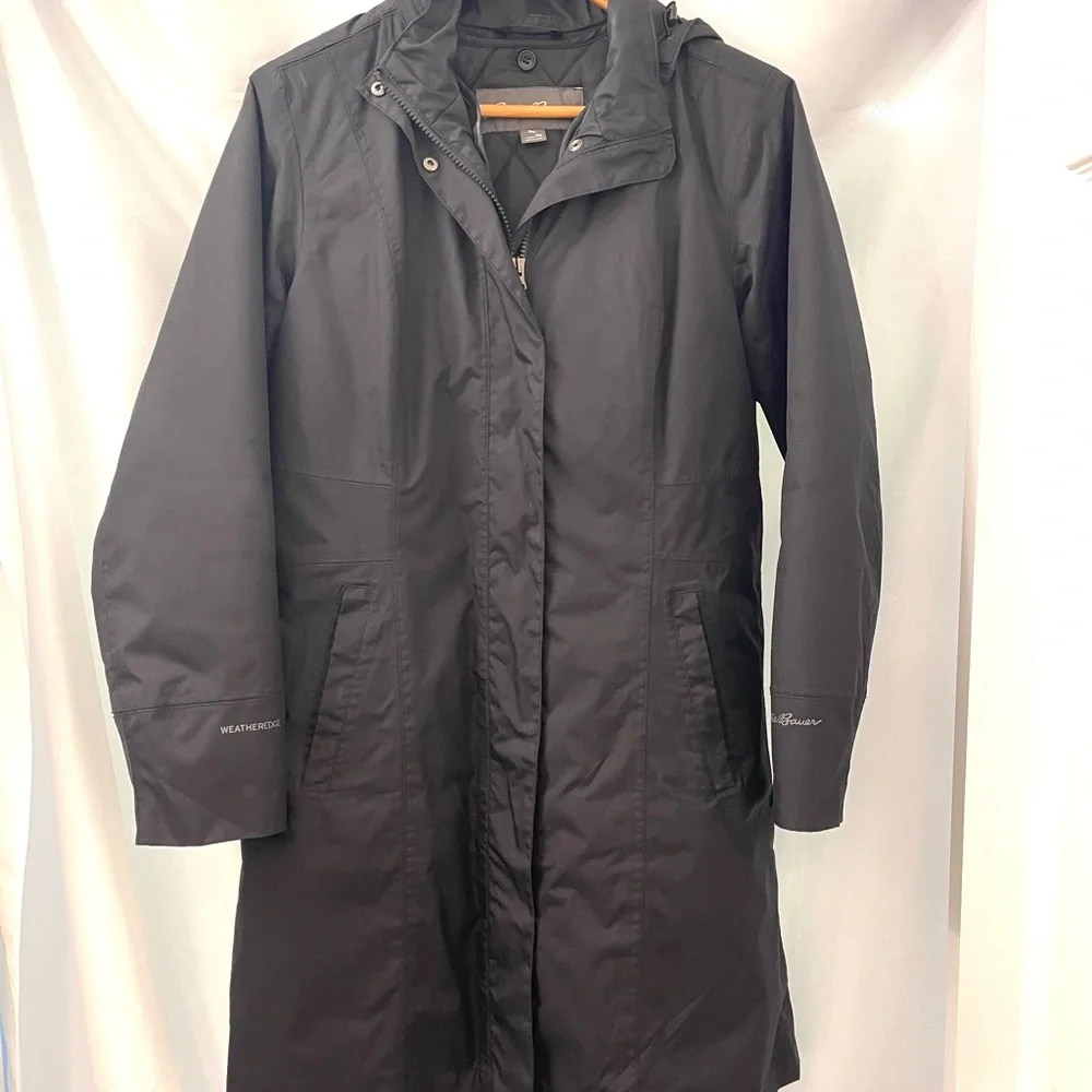 Eddie Bauer Black Trench Coat - Picture 1 of 11